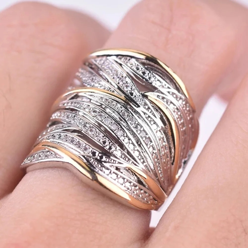 14k Gold plated diamond ring - Picture 2 of 6